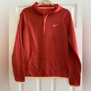 Women’s Nike Heather Orange Sweatshirt Hoodie.  Dri-Fit. Size Medium